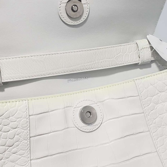 Balenciaga Downtown Small Shoulder Bag Crocodile Embossed White - Picture 5 of 9